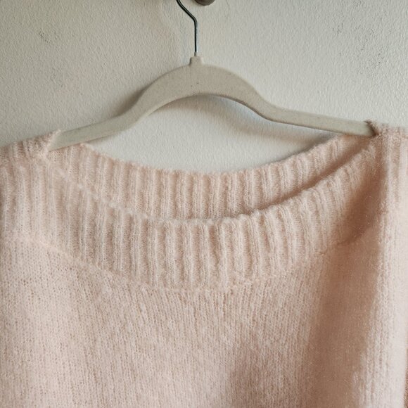 🇫🇷 Des Petits Hauts Light Pink Mohair/Merino Knit Sweater - Sz S - Picture 2 of 13
